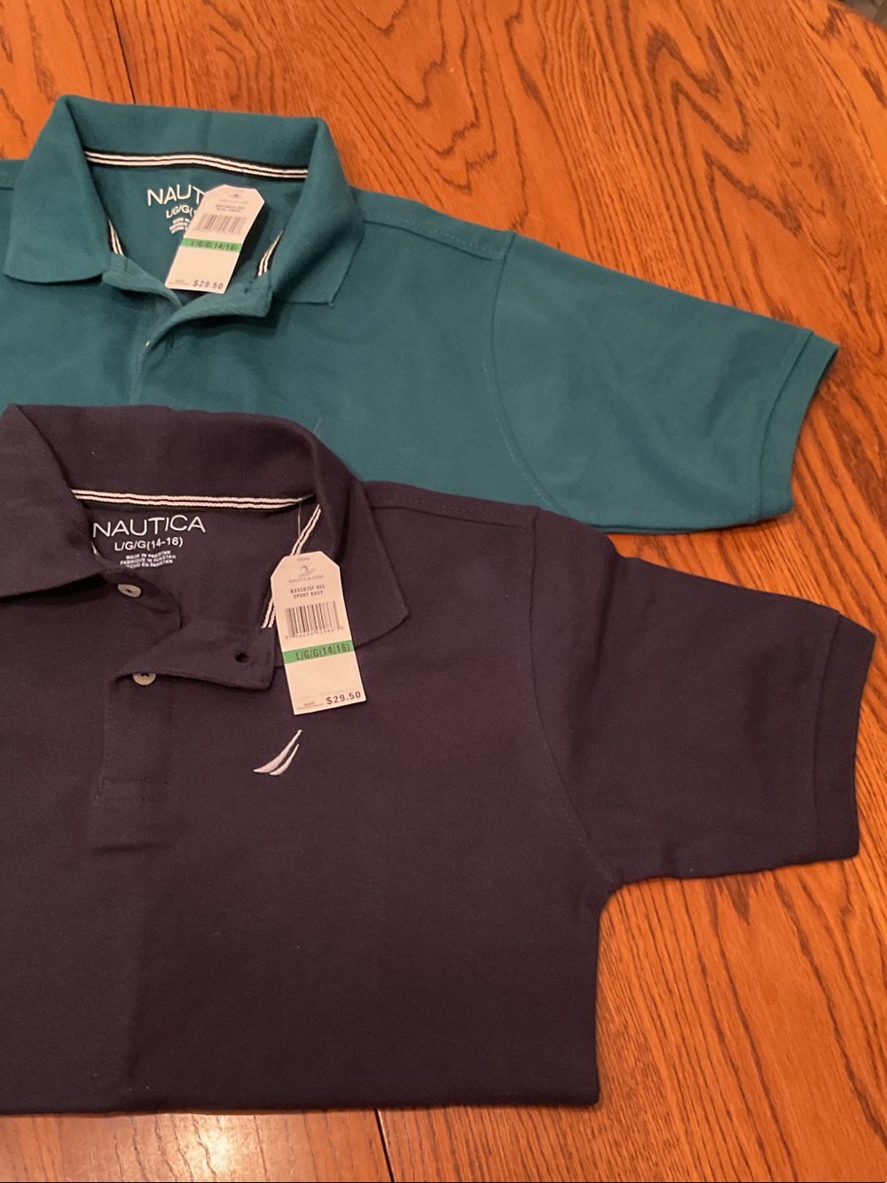 New Nautica Two Pack of Boys Polos— Teal and Navy